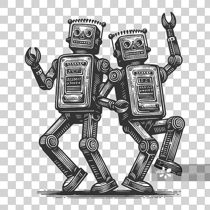 跳舞机器人雕刻图片素材