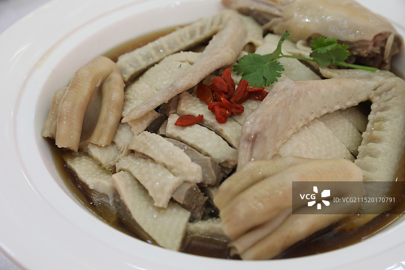 百道海南菜：白莲鹅 文火煮白莲鹅 鹅肉 白切鹅 白斩鹅图片素材
