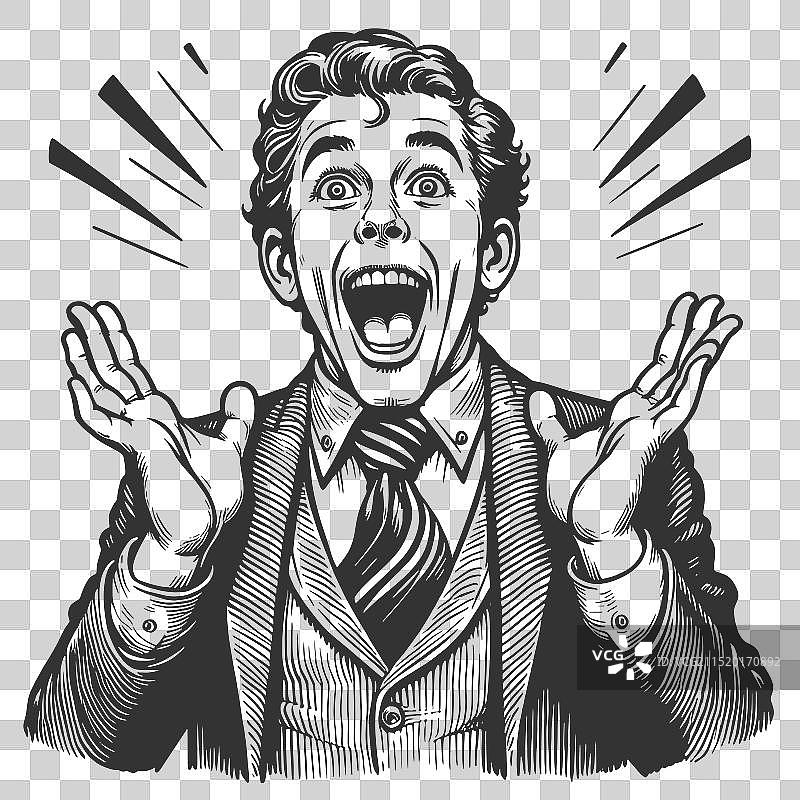 穿着西装的兴奋商人图片素材