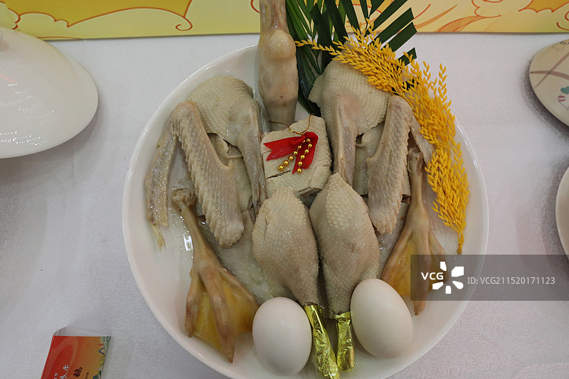 百道海南菜：白莲鹅 白切鹅 鹅肉与鹅蛋图片素材