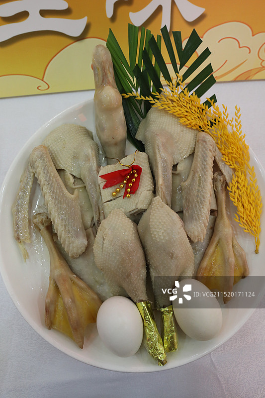 百道海南菜：白莲鹅 白切鹅 鹅肉与鹅蛋图片素材