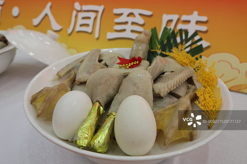 百道海南菜：白莲鹅 白切鹅 鹅肉与鹅蛋图片素材