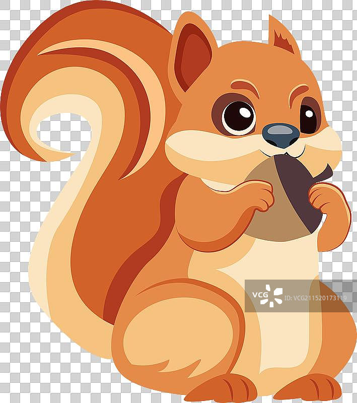 可爱的扁平风格松鼠图标图片素材