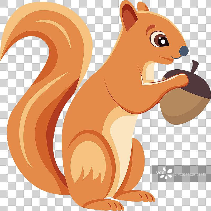 扁平风格松鼠坚果图标图片素材