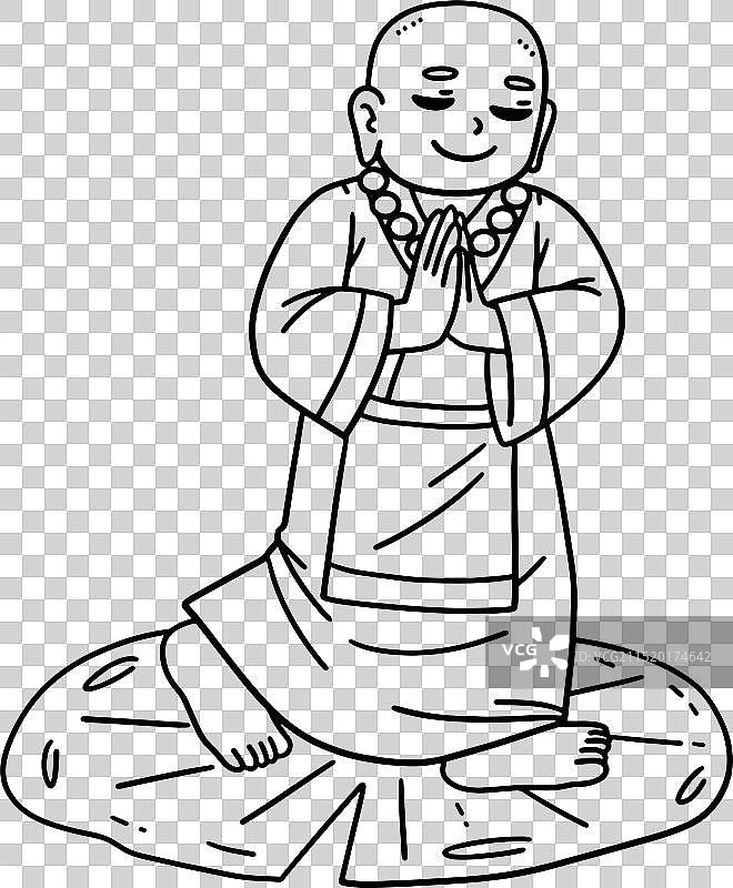 佛教佛像行走在荷叶上图片素材