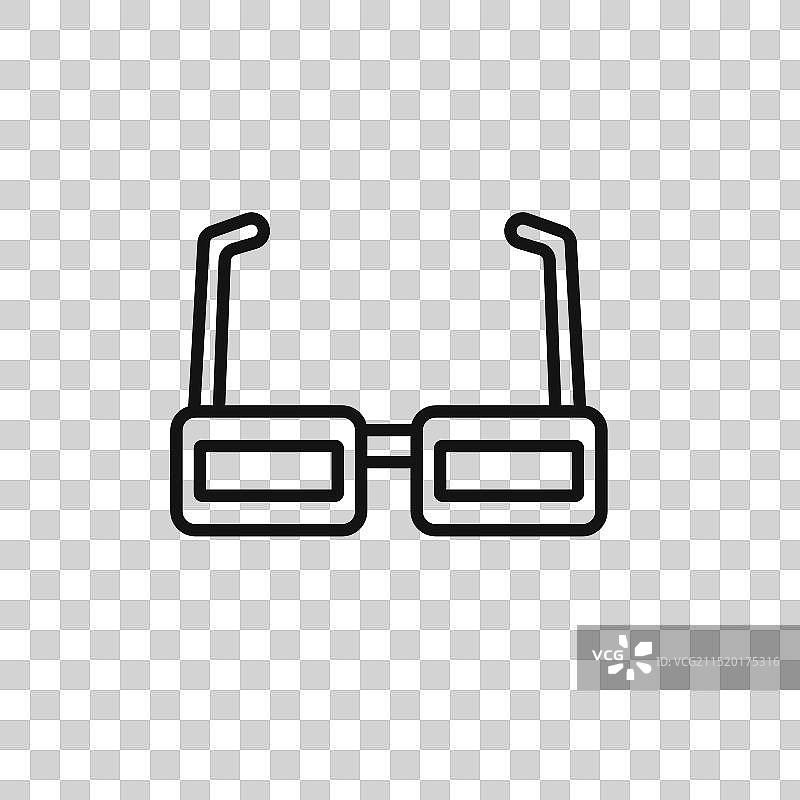 3D眼镜图标标志轮廓图片素材