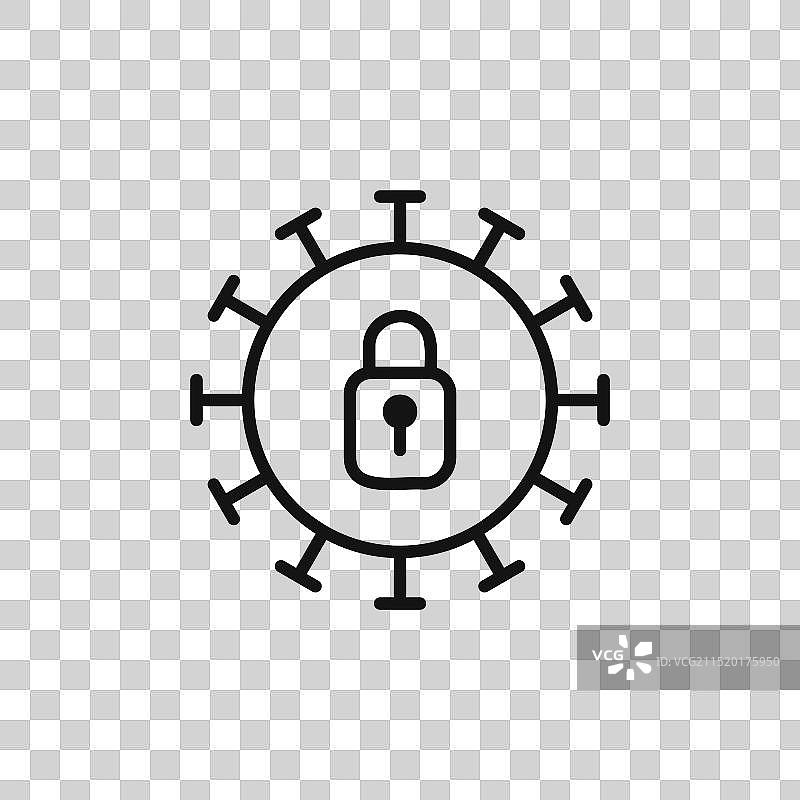 新型冠状病毒封锁图标标志轮廓图片素材