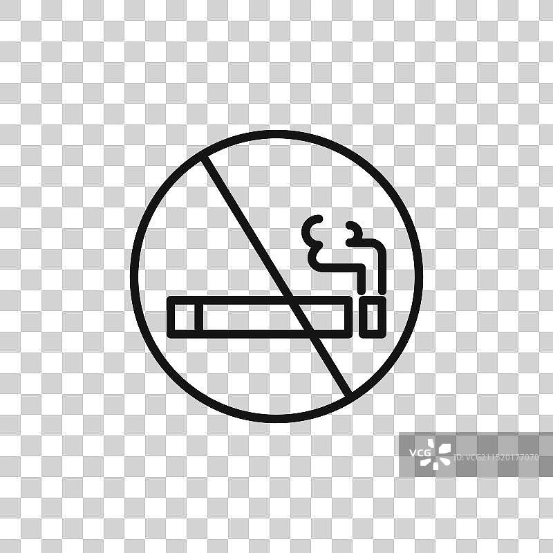 禁止吸烟香烟图标标志轮廓图片素材