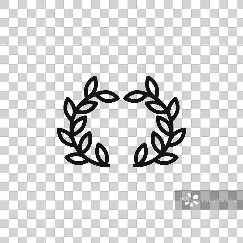 月桂花环图标标志轮廓图片素材