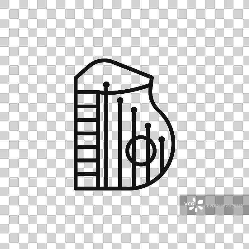 古筝图标标志轮廓图片素材