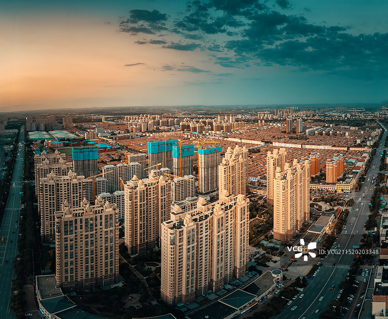 小城青县日落后图片素材