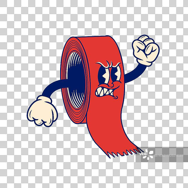 复古遮蔽胶带角色设计图片素材