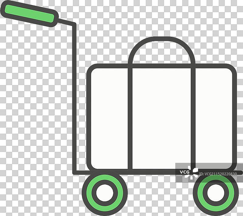 手推车上的旅行行李图标图片素材