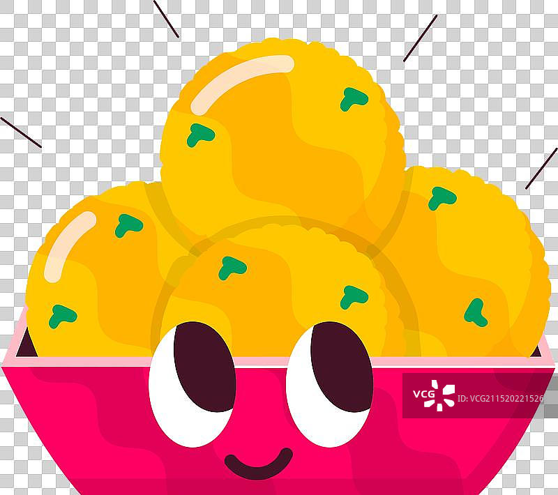 可爱的马铃薯球扁平吉祥物图片素材