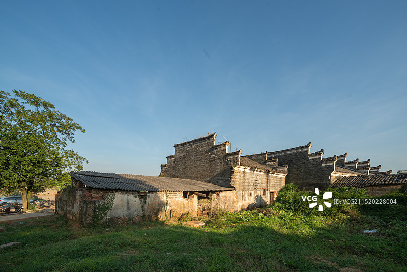 吉水县金滩镇燕坊古村落黄昏景色图片素材