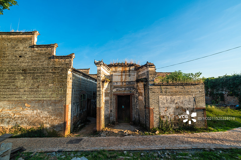 吉水县金滩镇燕坊古村落黄昏景色图片素材
