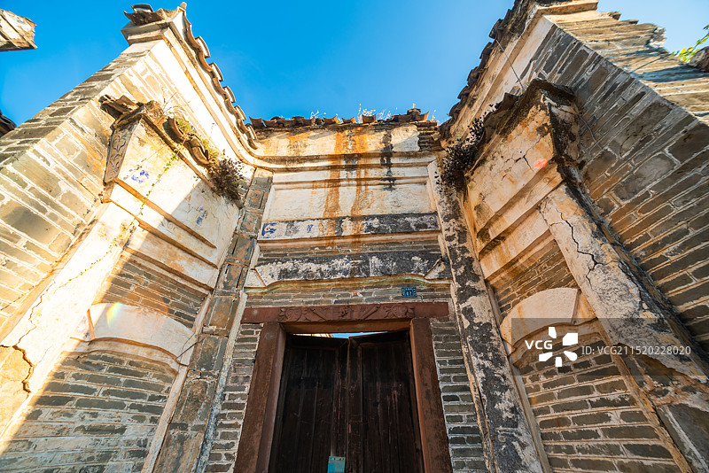 吉水县金滩镇燕坊古村落黄昏景色图片素材