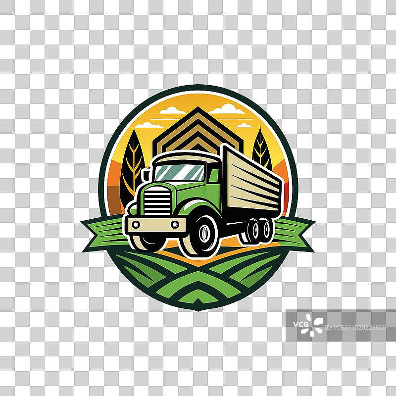 带有土地标志的农业卡车图片素材