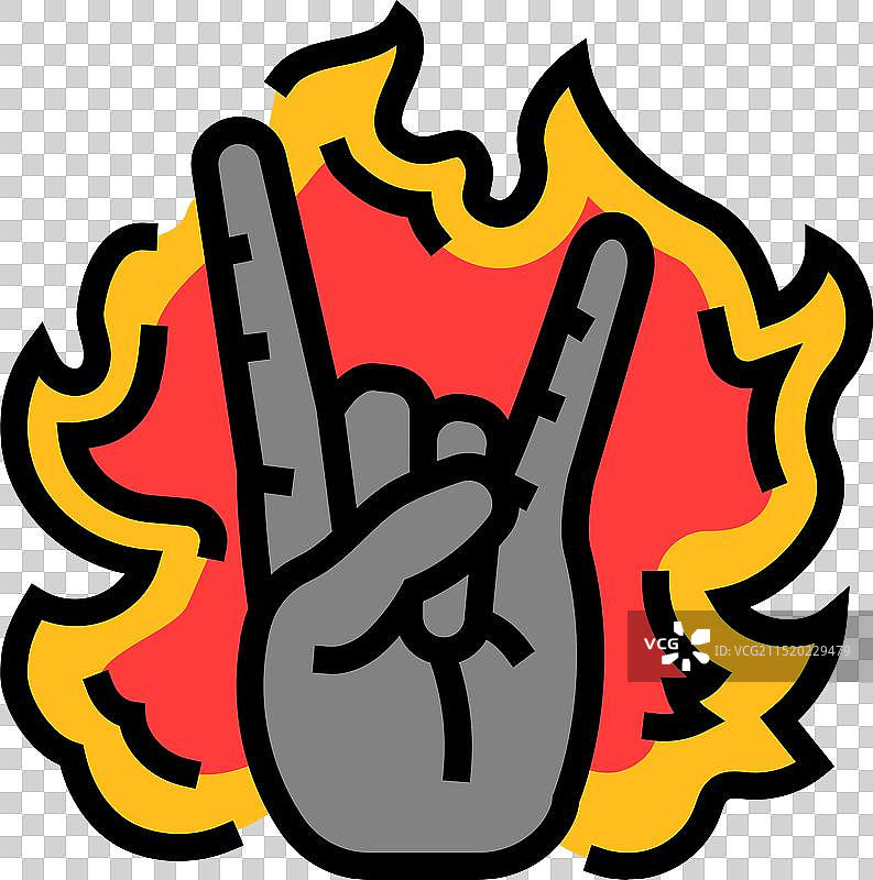 硬核朋克亚文化风格彩色图标图片素材