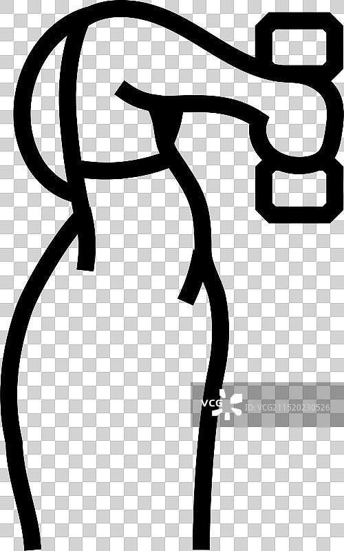 肱三头肌伸展手臂健身运动线条图标图片素材