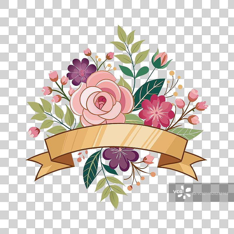 优雅的花卉banner设计图片素材