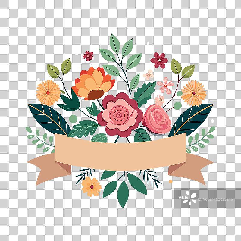 优雅的花卉banner设计图片素材