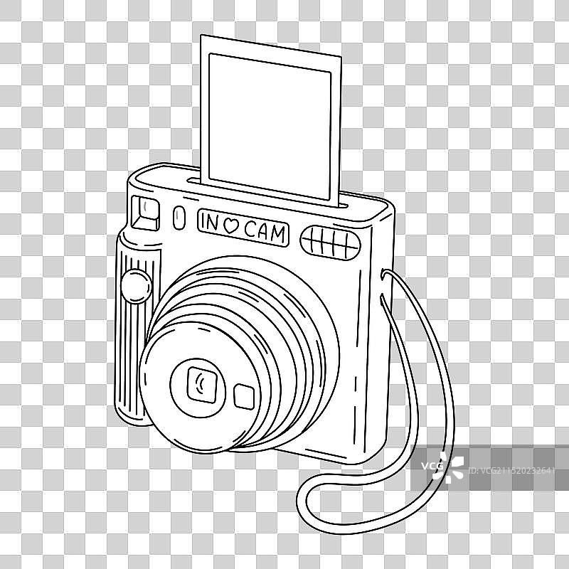 速显相机设备手绘涂鸦图片素材