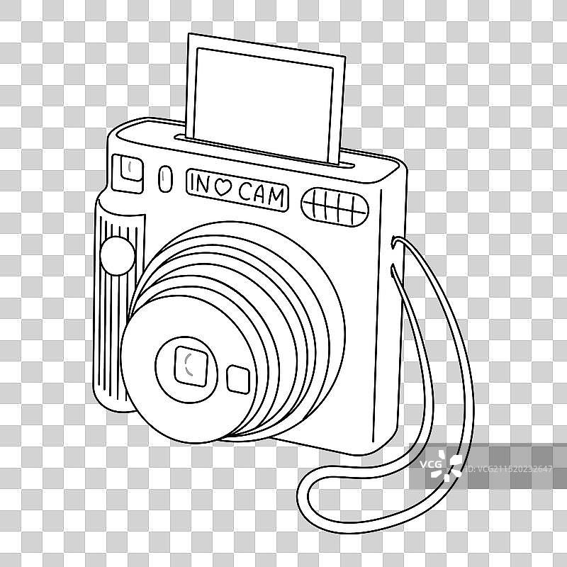 速显相机设备手绘涂鸦图片素材