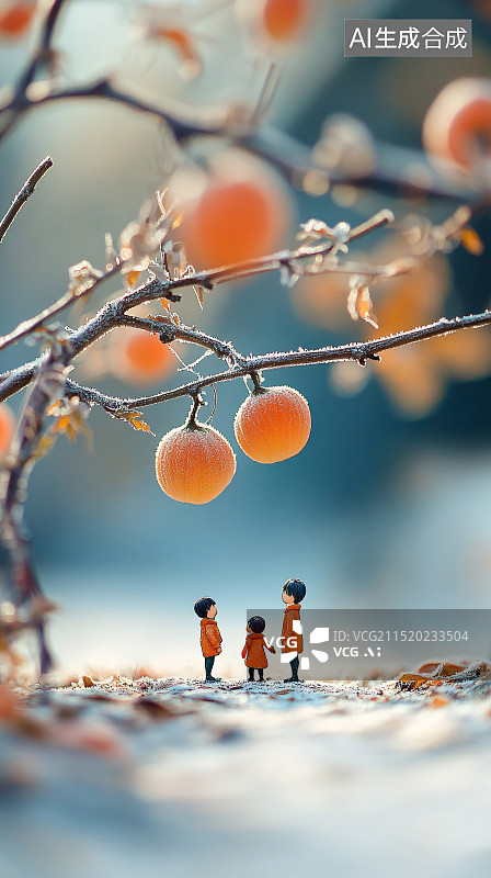【AI数字艺术】微距户外风景寒露霜降插画图片素材