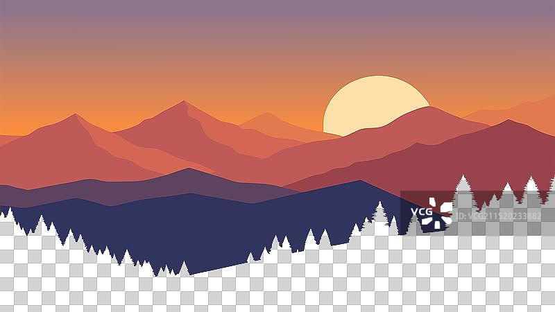 乌克兰喀尔巴阡山脉的日出图片素材