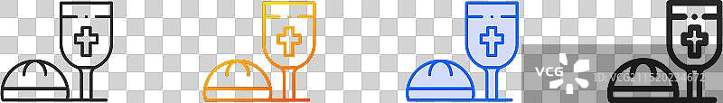 圣餐线性渐变蓝色笔触图标图片素材