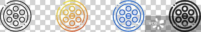 排水线性渐变蓝色笔触图标图片素材
