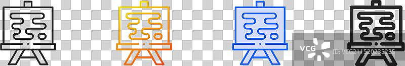 蓝色渐变线性画板图标图片素材