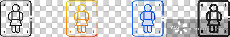 更衣室图标，细线性渐变蓝色图片素材