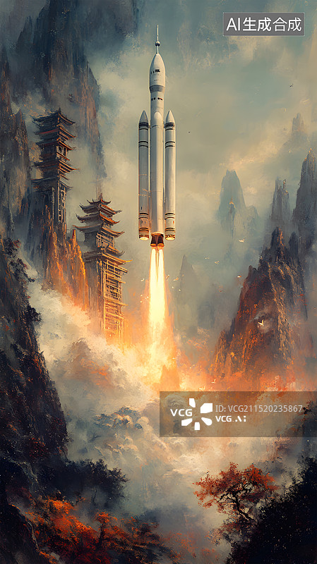 【AI数字艺术】航天梦航天科技智造图片素材