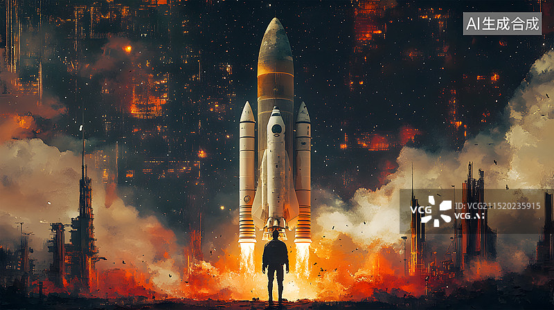 【AI数字艺术】航天梦航天科技智造图片素材