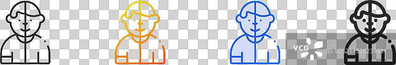具有线性渐变蓝色描边的等号图标图片素材