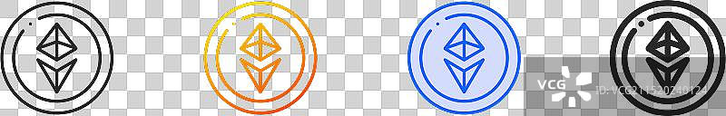 以太坊线性渐变蓝色图标图片素材