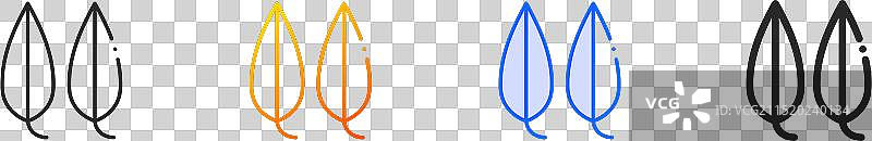 蓝色渐变桉树线性图标图片素材