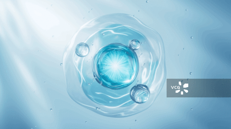 蓝色透明的细胞结构护肤主题视频图片素材