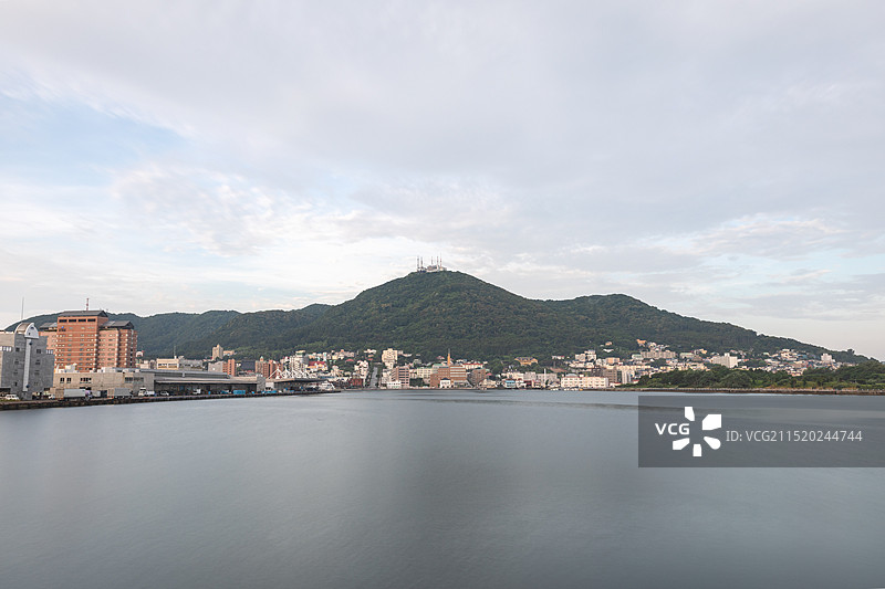 日本北海道函馆函馆山晨景图片素材