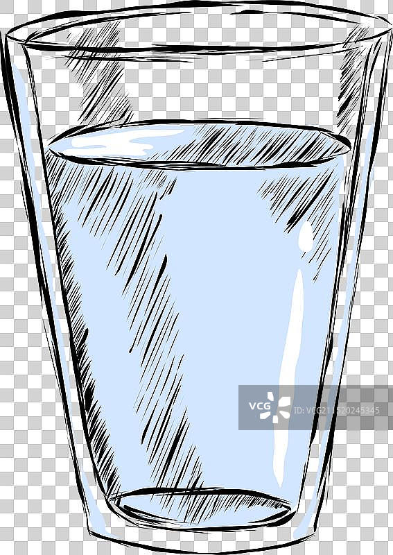 装满水的透明玻璃杯图片素材