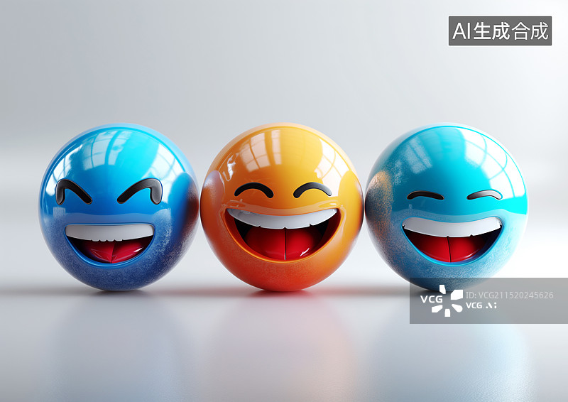 【AI数字艺术】可爱的3d表情符号图片素材