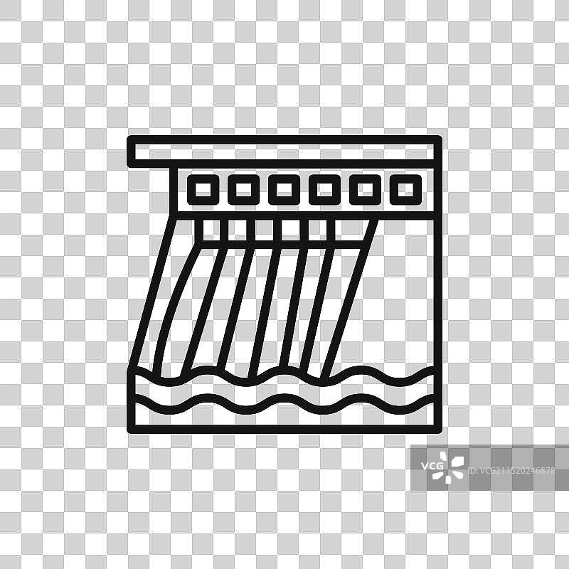 水电站大坝标志轮廓图片素材