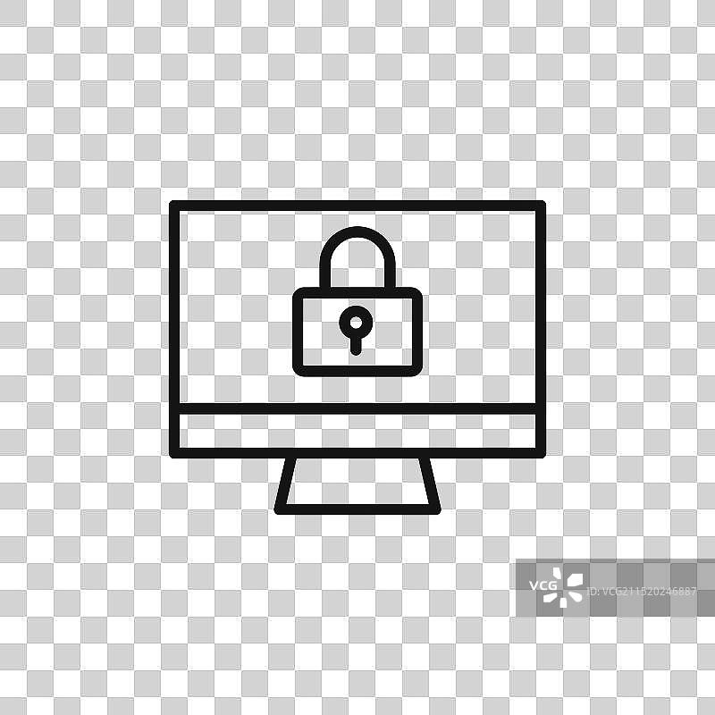 物联网安全标志轮廓图片素材