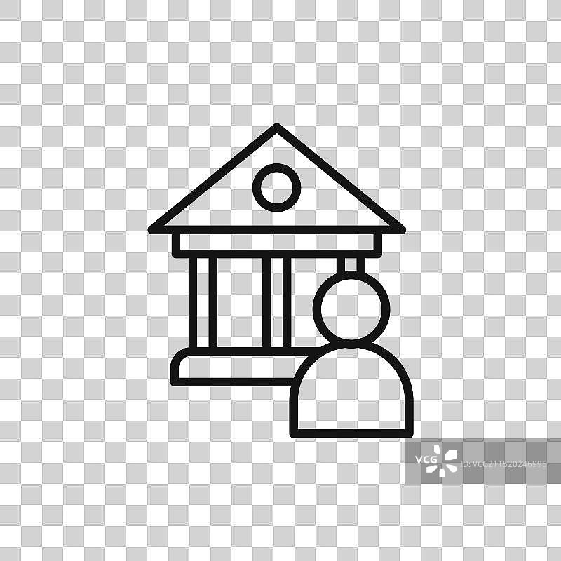 博物馆馆长男性标志轮廓图片素材