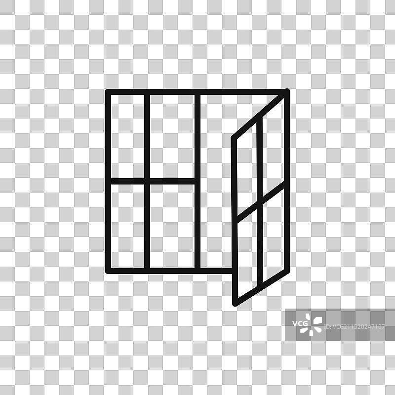 打开的窗户logo标志轮廓图片素材