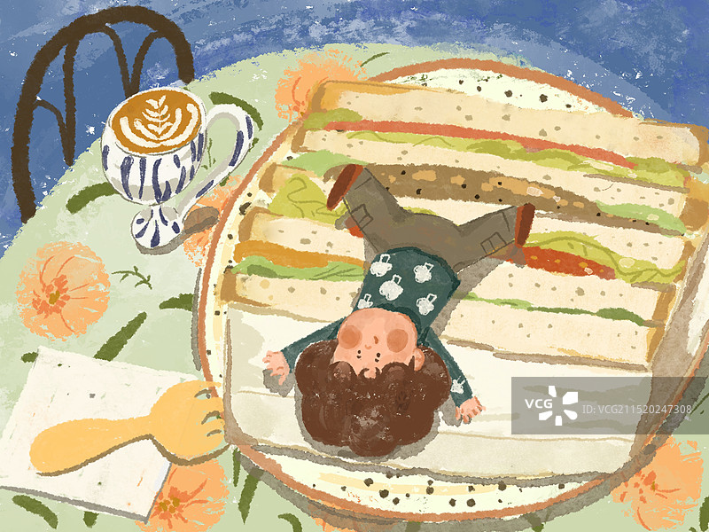 南北饮食系列三明治早餐图片素材