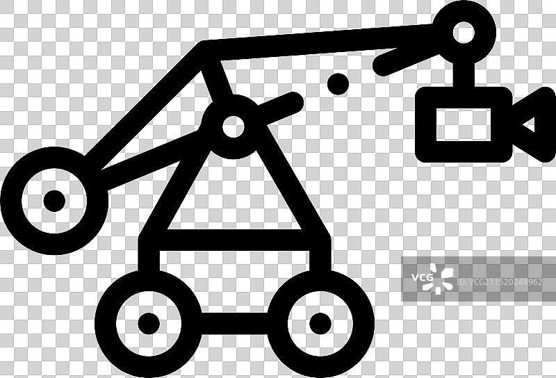 相机起重机图标，纤细线性风格设计图片素材