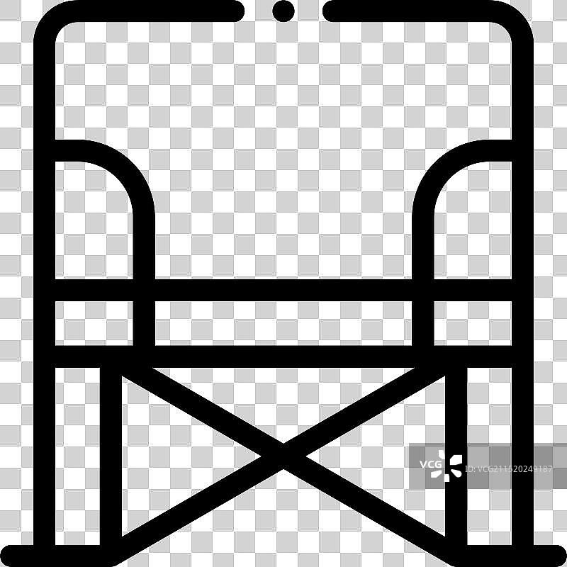 露营椅图标线性设计图片素材